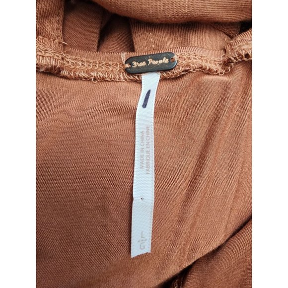 Free People Metallic Sequin Brown Rust Bodysuit NWOT Large - Picture 3 of 4